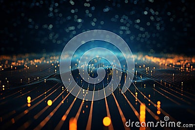Intricate 3D visualization of the big data universe, entwined with binary code Stock Photo