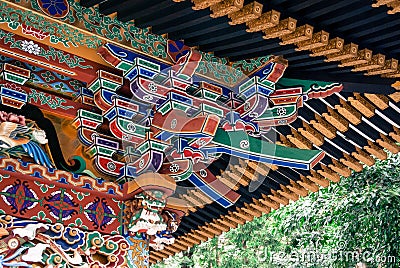 Intricate detail of the Zuihoden mausoleum Editorial Stock Photo