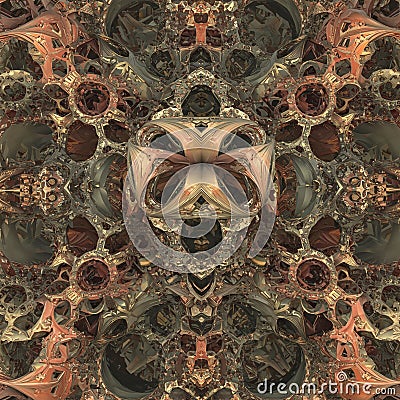 Intricate digital artwork featuring a complex fractal pattern with interlocking Stock Photo