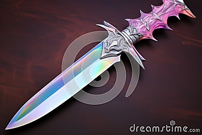 Intricate Exotic short sword banner. Generate Ai Stock Photo