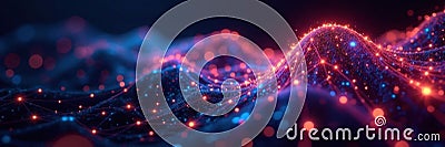 Intricate fiber optic web, dynamic light patterns, abstract background, background Cartoon Illustration