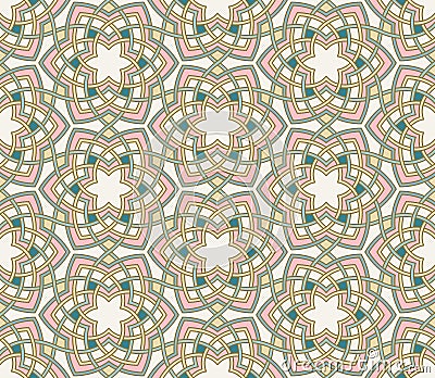 Intricate floral lotus background, vector seamless pattern Vector Illustration