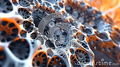 Intricate Fractal Patterns and Abstract Futuristic Background Stock Photo