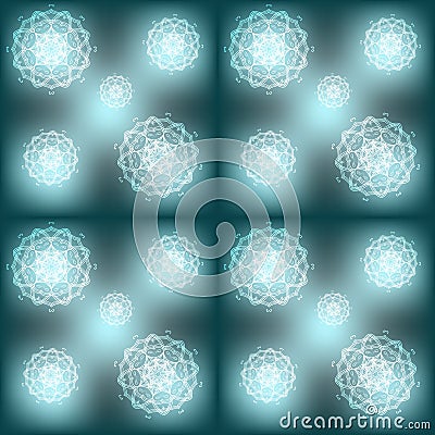 Intricate glowing mandala pattern. Vector Vector Illustration
