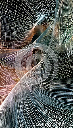 Intricate grid design showcasing internet technologies on an abstract cobweb background Stock Photo
