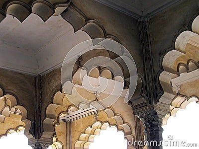 Intricate Indian stone archways Stock Photo