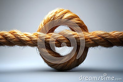 Intricate Knot in Rope - Symbol of Strength and Unity for Design Purposes Generative AI Stock Photo