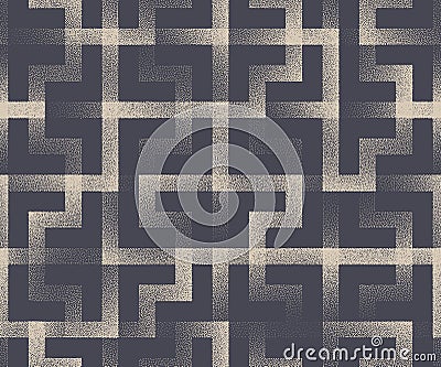 Intricate Labyrinth Linear Seamless Pattern Vector Geometric Abstract Background Vector Illustration