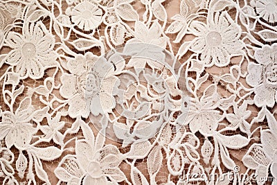 intricate lace fabric detail captured in natural light Stock Photo