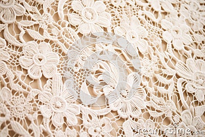 intricate lace fabric detail captured in natural light Stock Photo
