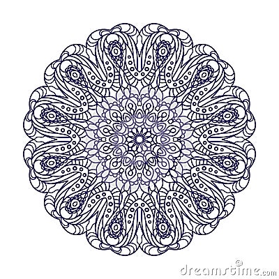 Intricate mandala design for adult coloring books, decorations, backgrounds, banners etc Vector Illustration