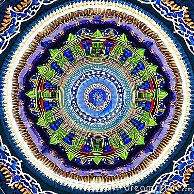 An intricate mandala of interlocking patterns, representing the interconnectedness of all things2, Generative AI Stock Photo