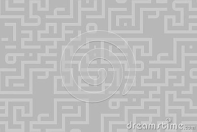 Intricate maze pattern design in light gray for creative and artistic projects Vector Illustration