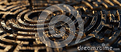 An intricate maze representing the complexity of cybersecurity systems Stock Photo