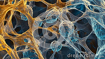 Intricate microscopic view of cells unveiling the complex structures of cellular biology Stock Photo