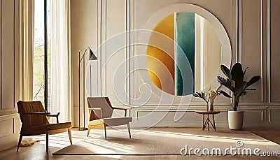 Intricate Minimalism Vibrant Hues Mastered In Jazzy Interiors Stock Photo