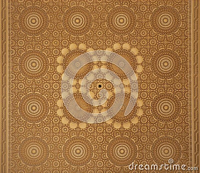 Moroccan Arabesque Design Ceiling Stock Photo