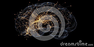 Intricate Neural Network Visualization Depicting Brain Synaptic Connections Stock Photo