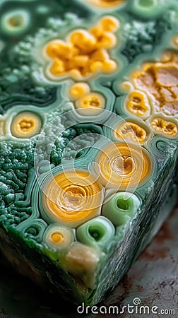 Intricate pattern of natural formations showcasing unique colors and textures in a close-up view Stock Photo