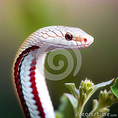 The intricate patterns on the red milk snake's skin reveal the artistry of evolution Stock Photo