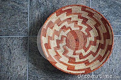 Intricate Pueblo Indian basket Stock Photo