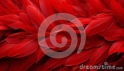 Intricate red feathers texture background digital art showcasing detailed plumage of majestic birds Stock Photo