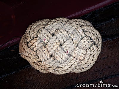 Intricate rope knot Stock Photo