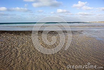 Intricate sand patterns on Cable Beach, Broome, Western Australia. Stock Photo