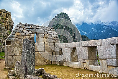 Intricate Stonework at Machu Picchu Stock Photo