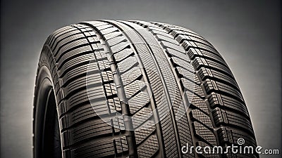 Intricate Tire Tread Pattern A CloseUp View of Deep Grooves and Ridges Highlighting Design and Texture on a Stock Photo