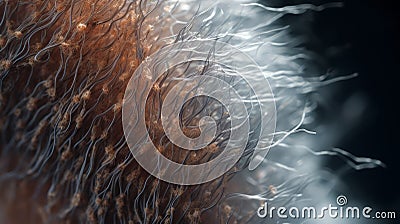 Intricate Underwater World: Macro Of Hair With Free-flowing Lines Stock Photo