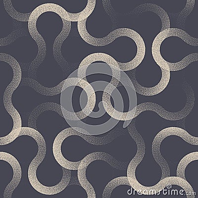 Intricate Wavy Lines Stipple Seamless Pattern Vector Tangled Abstract Background Vector Illustration