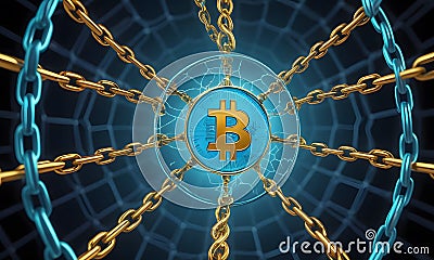 The Intricate Weave of Bitcoin's Network AI Generative Stock Photo