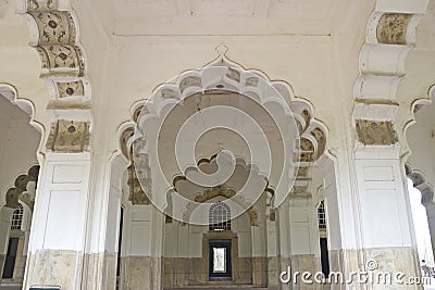 intricate work at unecso world heritage site, red fort, new delhi Editorial Stock Photo