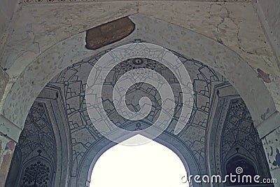 intricate work at unecso world heritage site, red fort, new delhi Editorial Stock Photo