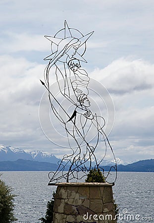 Intricately detailed statue in Bariloche, Argentina Editorial Stock Photo