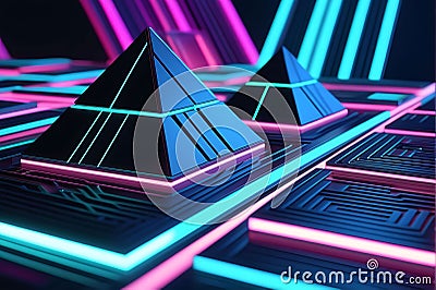 Intricately Woven: Abstract 3D Background with an Array of Geometric Shapes in a Digital Rhapsody Stock Photo