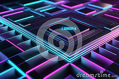 Intricately Woven: Abstract 3D Background with an Array of Geometric Shapes in a Digital Rhapsody Stock Photo