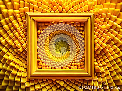 Intriguing Abstract Yellow Pixelated Frame A Macro Exploration of Geometric Patterns and Vibrant Color Stock Photo