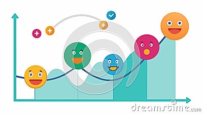 The intriguing aspect of the mood improvement graph was the gradual decline in negative emotions and the steady rise in Vector Illustration