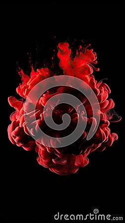 Intriguing Patterns and Mysterious Image on Red Background AI Generated Cartoon Illustration