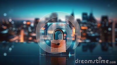 Secure Skies: Abstract Mobile Security and Privacy Stock Photo