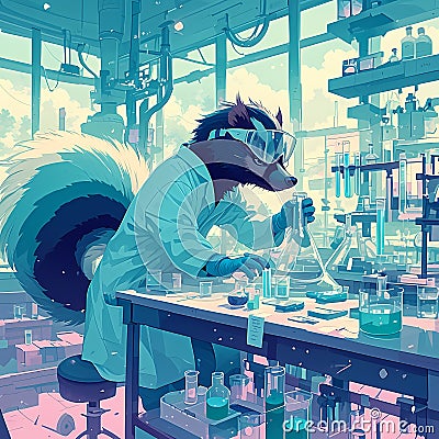 Intriguing Skunk Scientist - The World's Most Famous Chemist Stock Photo