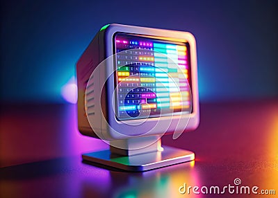 Intriguing TiltShift View of AIGenerated Code on a Miniature Computer Monitor Exploring the Future of Programming Stock Photo