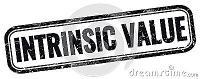 INTRINSIC VALUE text on black grungy vintage stamp Stock Photo