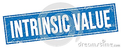 INTRINSIC VALUE text on blue grungy rectangle stamp Stock Photo