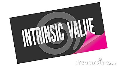 INTRINSIC VALUE text on black pink sticker stamp Stock Photo