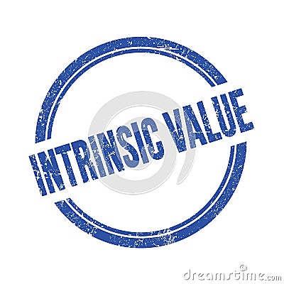 INTRINSIC VALUE text written on blue grungy round stamp Stock Photo