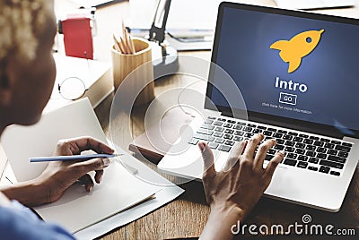 Intro Launch Start Create Innovation Web Online Concept Stock Photo