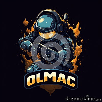 Funny Mishap-Prone Omega Ops Gaming Logo Stock Photo